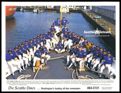 1981 Seattle Times Seattle Mariners Team Photo
